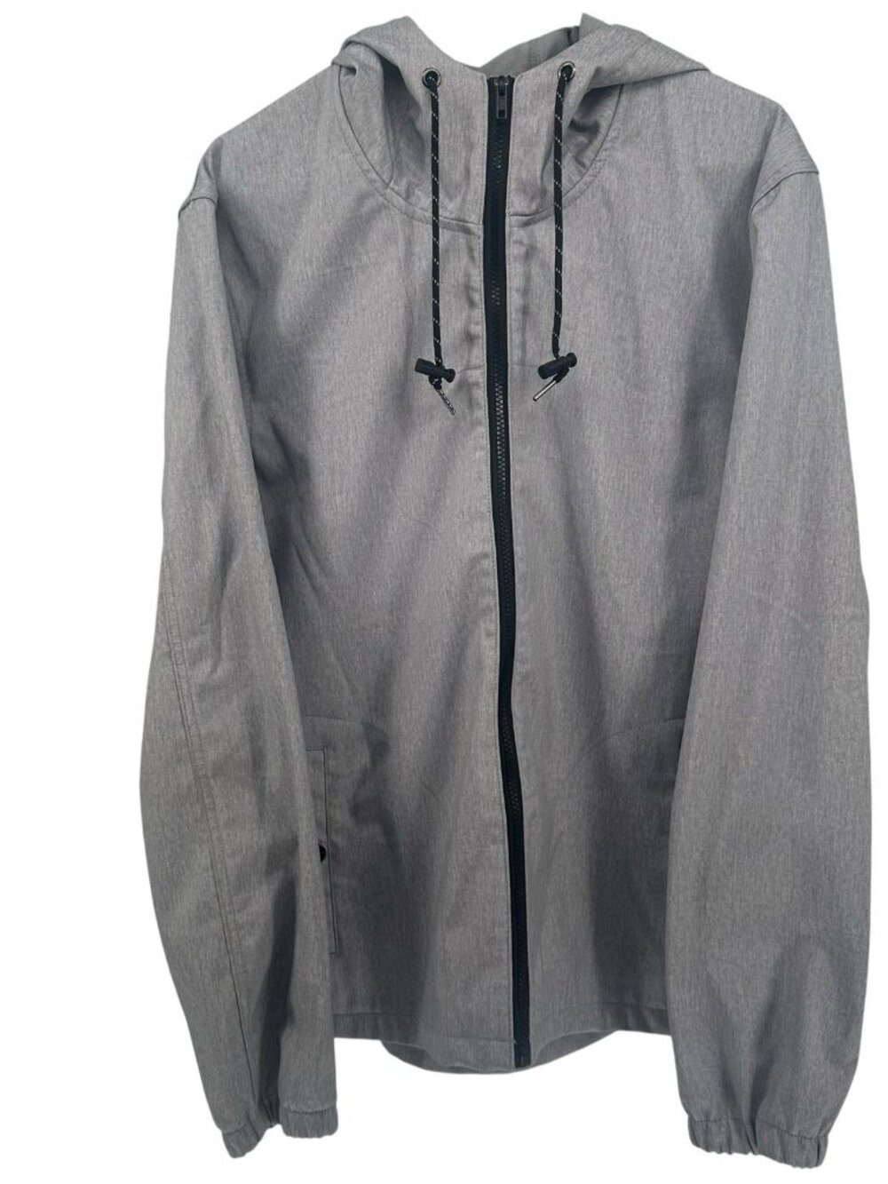 Nomad Mens Heather Grey Full Zip Hooded Windbreaker Jacket Lightweight Pockets
